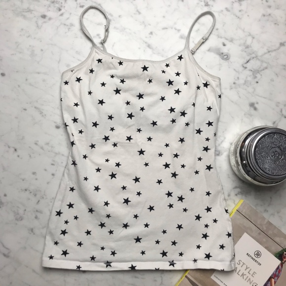 Express Best Loved Cami White Star Print Tank Top